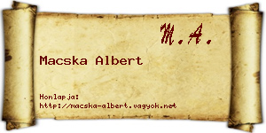 Macska Albert névjegykártya